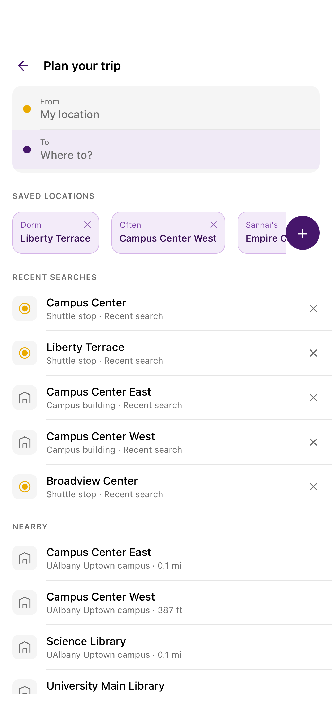 Search Screen screenshot